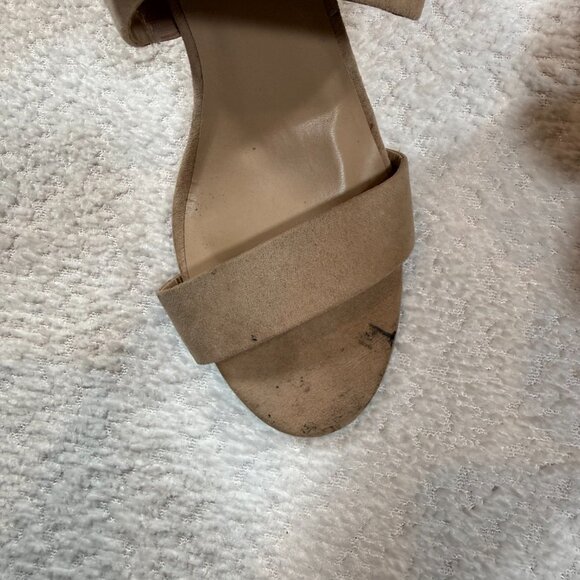 Lulus Biava Natural Suede Wedge Sandals womens size 9 nude - Picture 5 of 8